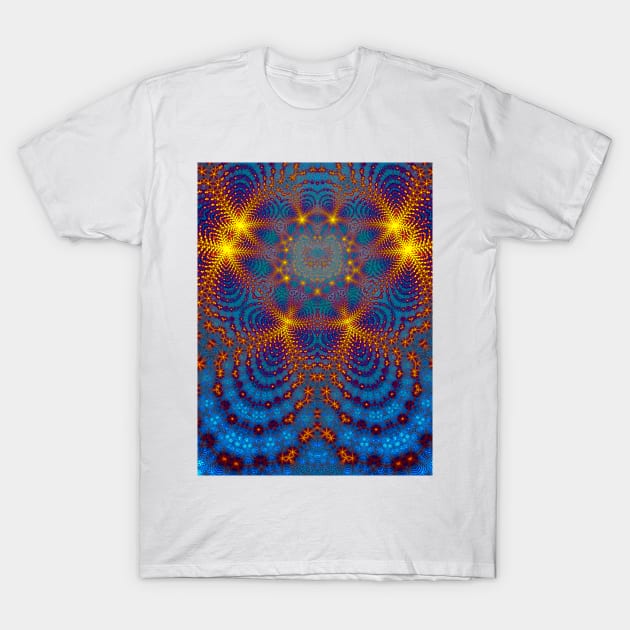 Kaleidoscope Fractal Beam Portrait T-Shirt by Mika Muisika